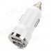Dual USB Car Cigarette Lighter Power Charger - White (12~24V)