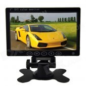 7.0" Touch Key TFT LCD PAL / NTSC Car Monitor w/ Dual Video Input, Remote Control - Black