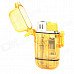 186 Stylish Windproof Butane Gas Jet Lighter w/ Pop Open Lid - Yellow