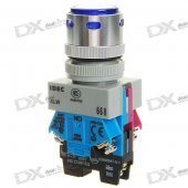 Blue Indicator Light Engine Push-Start Button Set for Auto-Refitting (DC 12V)