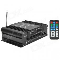 M-520 Car Motorcycle Hi-Fi USB/SD/FM Digital Player Amplifier w/ Double Microphone Port - Black
