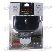 1-to-3 Cigarette Lighter Power Spliter with USB Output (Black)
