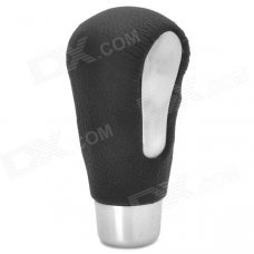 Universal Car Cow Leather + Aluminum Alloy Shift Gear Knob - Black + Silver Universal Car Cow Leather + Aluminum Alloy Shift Gear Knob - Black + Silver