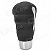Universal Car Cow Leather + Aluminum Alloy Shift Gear Knob - Black + Silver Universal Car Cow Leather + Aluminum Alloy Shift Gear Knob - Black + Silver