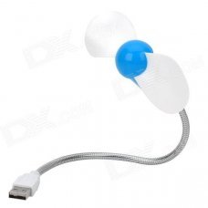 HW-901 Bending Snake Tube 360 Degree Rotational USB Powered 2-Blade Fan - Blue + White + Silver HW-901 Bending Snake Tube 360 Degree Rotational USB Powered 2-Blade Fan - Blue + White + Silver