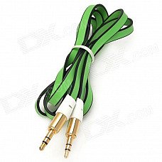 JJBY 3.5mm Male to Male Aux Car Audio Flat Cable - Green + Black JJBY 3.5mm Male to Male Aux Car Audio Flat Cable - Green + Black