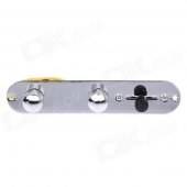 William Control Plate With Wiring Harness and Knobs for Electric Guitars - Silver + Black