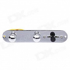 William Control Plate With Wiring Harness and Knobs for Electric Guitars - Silver + Black William Control Plate With Wiring Harness and Knobs for Electric Guitars - Silver + Black