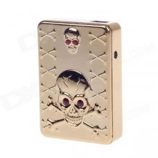 SHAYU Aluminum Alloy Skull USB Rechargeable Lighter - Gold + Red (5V) SHAYU Aluminum Alloy Skull USB Rechargeable Lighter - Gold + Red (5V)