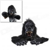 Angry Black King Kong Mask w/ Gloves - Black
