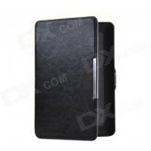 Adsorption Style R64 Pattern Protective PU Leather Case for Amazon Kindle Paperwhite - Black