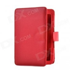 Lichee Pattern Protective PU Leather Case for Amazon Kindle 4 / 5 - Red Lichee Pattern Protective PU Leather Case for Amazon Kindle 4 / 5 - Red