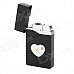 Heart Style Colorful LED Blue Flame Windproof Butane Gas Lighter - Black + Silver Heart Style Colorful LED Blue Flame Windproof Butane Gas Lighter - Black + Silver