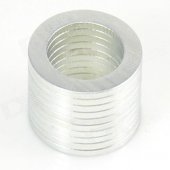 10050098W Strong NdFeB Magnet Ring - Silver (10 PCS)