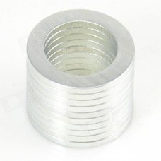 10050098W Strong NdFeB Magnet Ring - Silver (10 PCS)