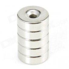 Round Hole NdFeB Magnets - Silver (5 PCS)
