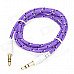 3.5mm Male to Male Audio Connection Nylon Cable - Purple + Black + White (1m) 3.5mm Male to Male Audio Connection Nylon Cable - Purple + Black + White (1m)
