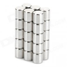 5 x 5mm Cylindrical NdFeB Magnet - Silver (30 PCS)