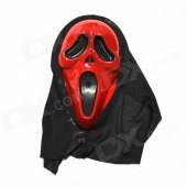 Halloween Red Scream Distorted Mask - Red + Black