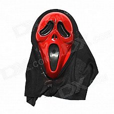 Halloween Red Scream Distorted Mask - Red + Black