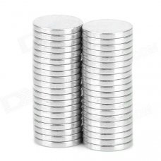 12.5 x 1.5mm N33 Galvanization NdFeB Magnet - Silver (40 PCS)