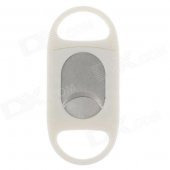 Single Blade Plastic + Stainless Steel Cigar Cutter Knife - White + Silver