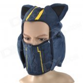 Cosplay Kennen Plush Half Mask Hat - Deep Blue
