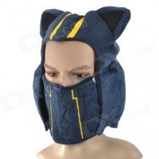 Cosplay Kennen Plush Half Mask Hat - Deep Blue