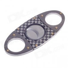Dual-Blade Stainless Steel Pull Grid Type Cigar Cutter Knife - Golden + Grey + Silver Dual-Blade Stainless Steel Pull Grid Type Cigar Cutter Knife - Golden + Grey + Silver