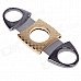 Dual Blades Stainless Steel Pull Type Cigar Cutter Knife - Golden + Grey Dual Blades Stainless Steel Pull Type Cigar Cutter Knife - Golden + Grey