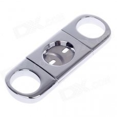 Double Blades Sharp Stainless Steel Cigar Cutter - Silver Double Blades Sharp Stainless Steel Cigar Cutter - Silver
