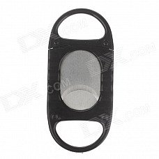 Sigle Blade Plastic + Stainless Steel Cigar Cutter Knife - Black + Silver Sigle Blade Plastic + Stainless Steel Cigar Cutter Knife - Black + Silver
