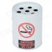 Oil Drum Shaped No Smoking Sign Pattern Stainless Steel Ashtray / Pen Holder - White + Red + Black