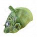 Halloween Green Alien Mask with Two Horns - Green + White