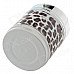 635BF Leopard Print Stainless Steel Automatic Spring Lid Ashtray - Silver + Brown + Black