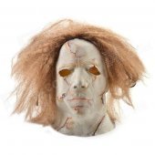 Halloween Blonde Hair Rotten Face Ghost Mask - Golden + White