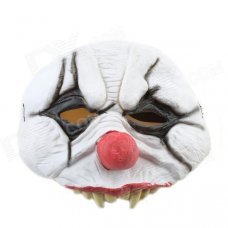 Halloween 3/4 Clown Mask - White + Black + Red