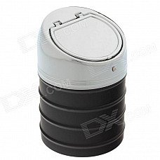 635B Stainless Steel Automatic Spring Lid Ashtray - Silver + Black