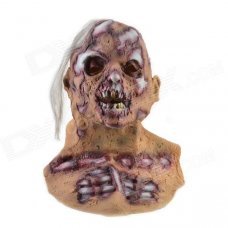 Halloween Horrible Skull Mask - Brown + Red