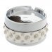 Cool Rivet Rotary Style Top Aluminium Alloy+ PU Ashtray - Silver + White Cool Rivet Rotary Style Top Aluminium Alloy+ PU Ashtray - Silver + White