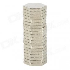 10mm Hexagonal Shape NdFeB Magnet - Silver (20 PCS)