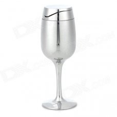 Creative Red Wine Glass Style Zinc Alloy + Plastic Butane Gas Lighter - Silver Creative Red Wine Glass Style Zinc Alloy + Plastic Butane Gas Lighter - Silver