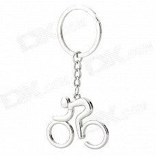 Bicycle Man Style Zinc Alloy Keychain - Silver
