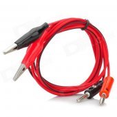 Multimeter Banana Plug to Alligator Clip Test Probe Cable - Red + Black (100cm)