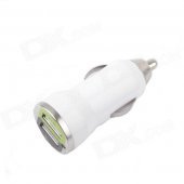 AYA-031 1A / 2.1A Dual-USB Car Cigarette Lighter Charger - White (DC 12V)