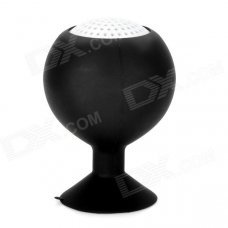 Portable Rechargeable 2-Channel Speaker w/ Suction Cup - Black + White Portable Rechargeable 2-Channel Speaker w/ Suction Cup - Black + White