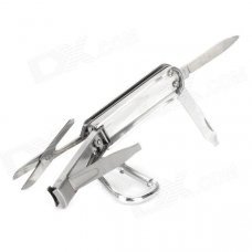 Multifuncation Zinc Alloy Scissors / Nail Clipper / Knife / File Keychain