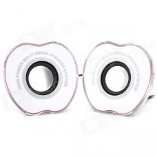 D01XD Apple Shaped Mini Portable USB Powered Stereo Speakers - Red + White + Black (2 PCS) D01XD Apple Shaped Mini Portable USB Powered Stereo Speakers - Red + White + Black (2 PCS)