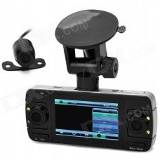 2.7" Screen Dual Lens CMOS Car Camcorder w/ 1 Wired Parking Camera / G-sensor - Black 2.7" Screen Dual Lens CMOS Car Camcorder w/ 1 Wired Parking Camera / G-sensor - Black