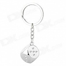 Stylish Dice Style Zinc Alloy Keychain - Silver